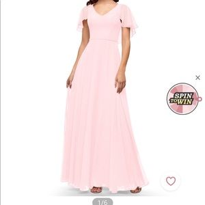 Azazie Jamie Blushing Pink brides maid dress